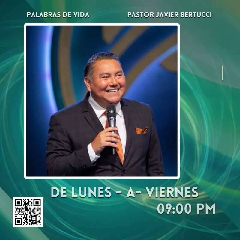 Carátula del programa Palabras de Vida, con el Pastor Javier Bertucci